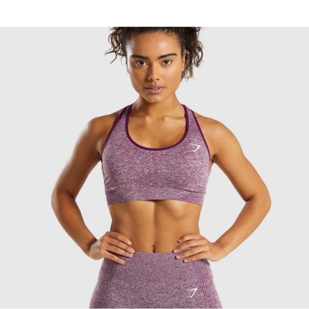 Gymshark Vital Seamless Athletic Sports Bra in Purple / Womens XS - Picture 1 of 11